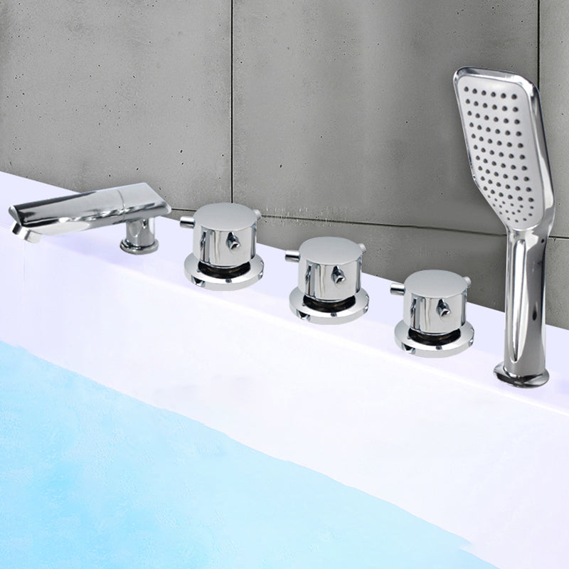 Contemporary Style Bathroom Faucet Metal Deck Mounted Bathroom Faucet
