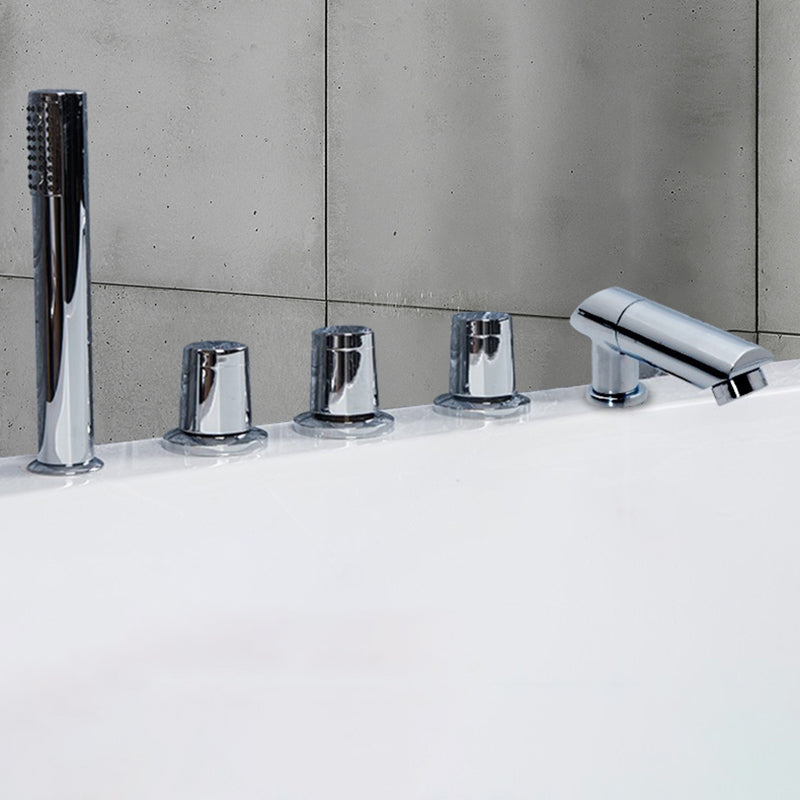 Contemporary Style Bathroom Faucet Metal Deck Mounted Bathroom Faucet