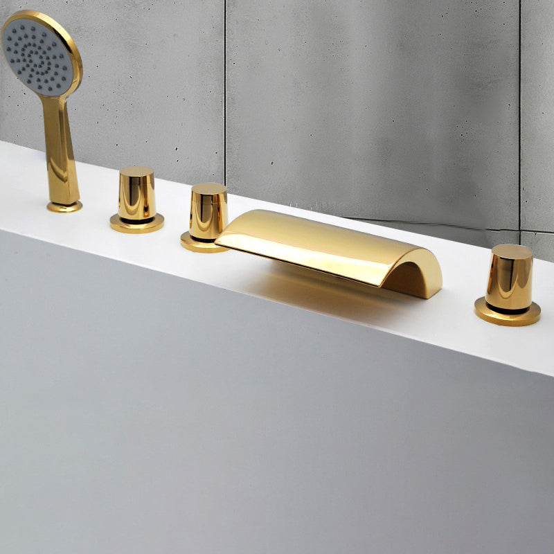 Contemporary Style Bathroom Faucet Metal Deck Mounted Bathroom Faucet