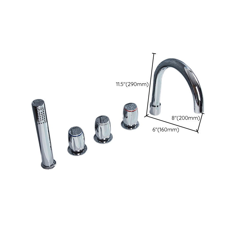 Contemporary Style Bathroom Faucet Metal Deck Mounted Bathroom Faucet