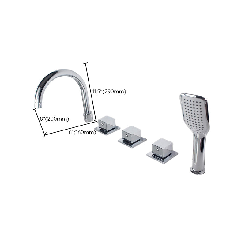 Contemporary Style Bathroom Faucet Metal Deck Mounted Bathroom Faucet