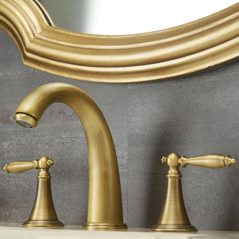 Dual Handle Vintage Vanity Sink Faucet Industrial Basin Lavatory Faucet