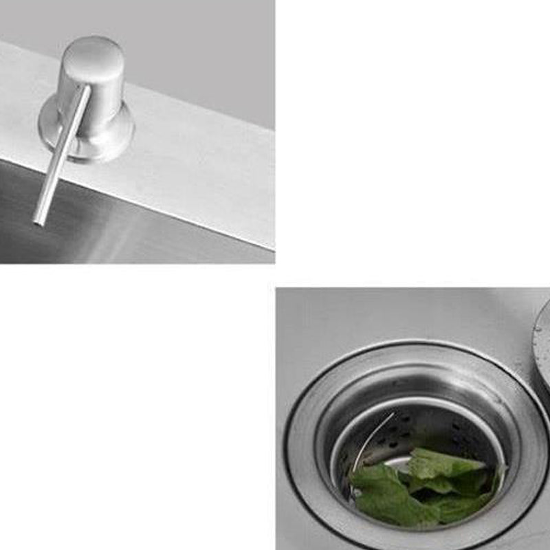 Modern Style Kitchen Sink Overflow Hole Detail Kitchen Sink with Soap Dispenser