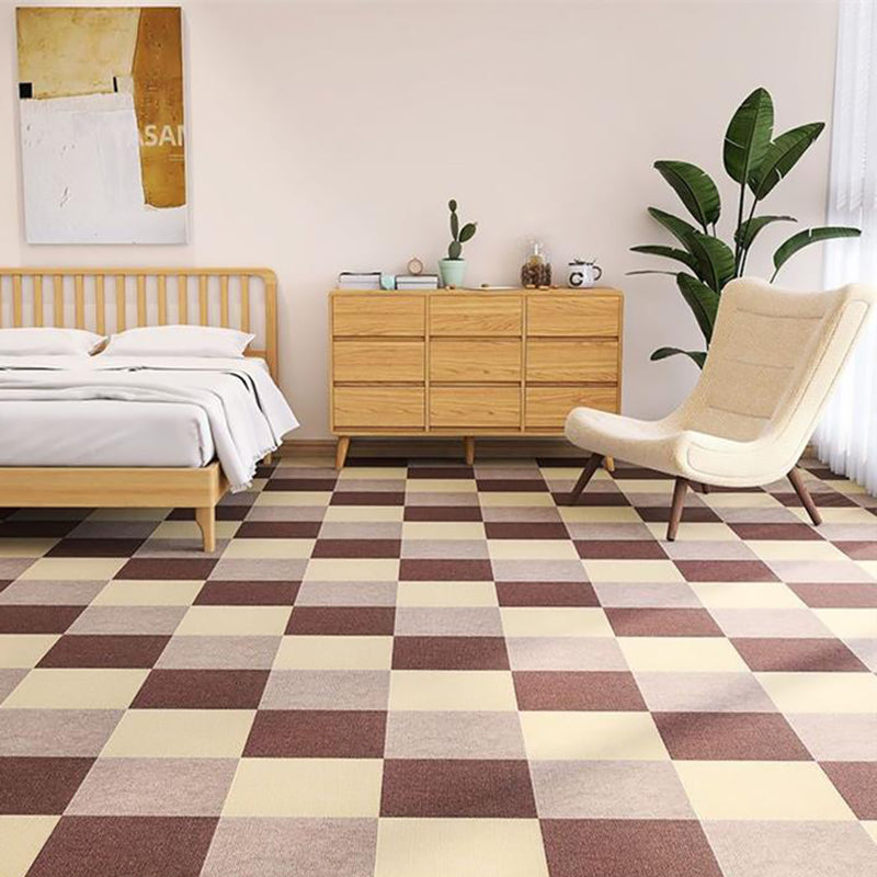 Home Carpet Tiles Color Block Stain Resistant Level Loop Carpet Tiles