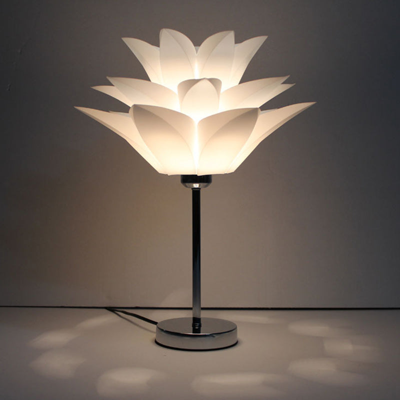 1 comodino leggero luce da letto leggera lampada da tavolo bianca contemporanea con sfumatura acrilica floreale