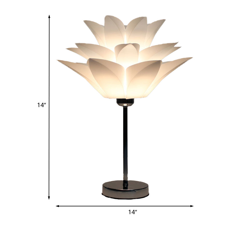 1 comodino leggero luce da letto leggera lampada da tavolo bianca contemporanea con sfumatura acrilica floreale