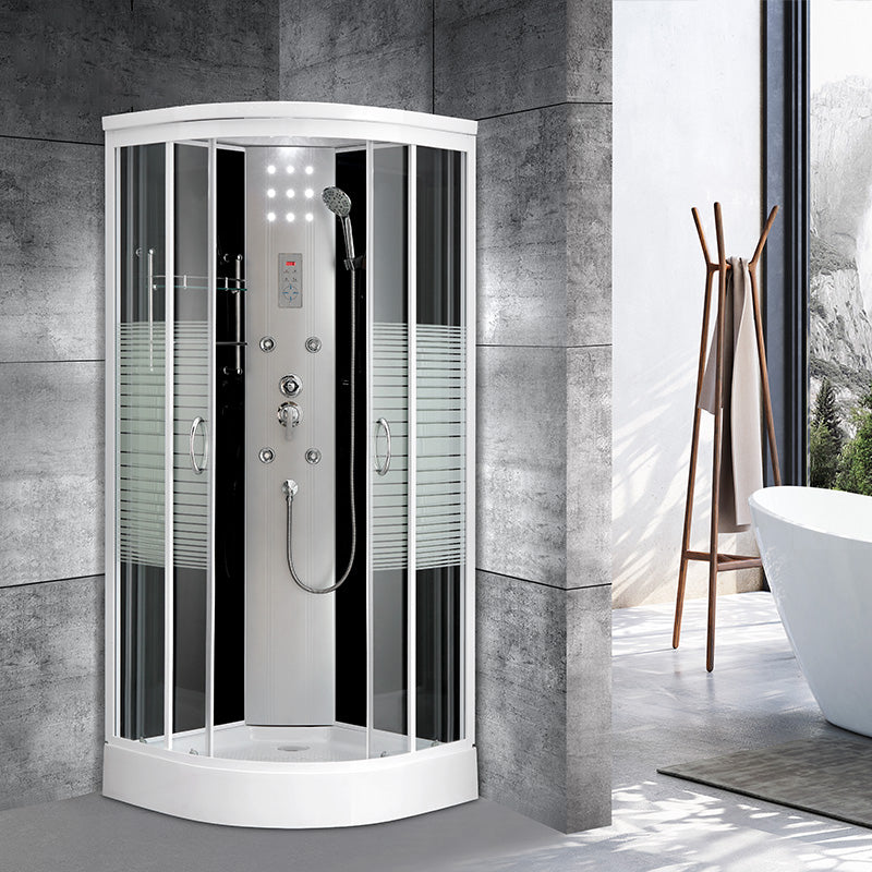 Round Shower Enclosure Full Frame Double Sliding Door Shower Room