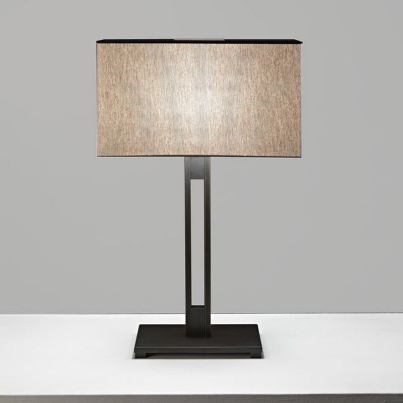 Commonditore rettangolare comodino tessuto leggero 1 leggero modernismo lampada da tavolo in nero