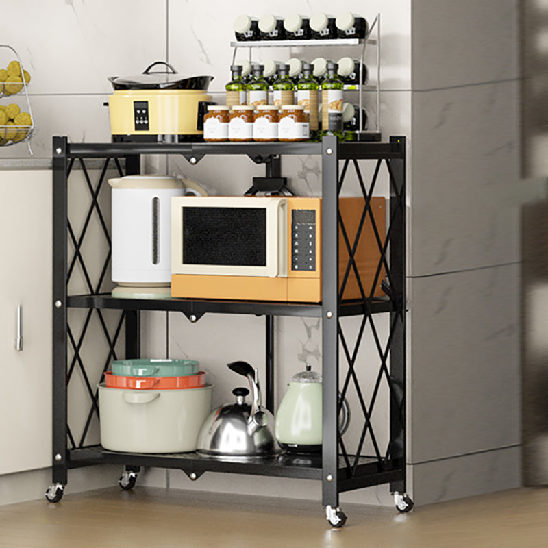 Contemporary Etagere Bookcase  Black Shelf Steel Freestanding Open Back Shelf