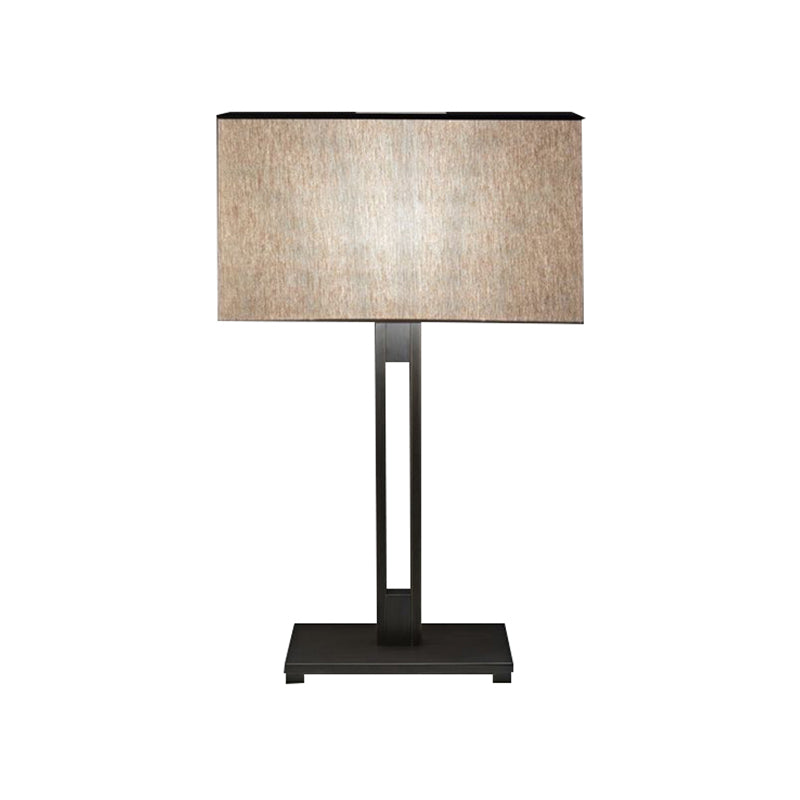 Commonditore rettangolare comodino tessuto leggero 1 leggero modernismo lampada da tavolo in nero