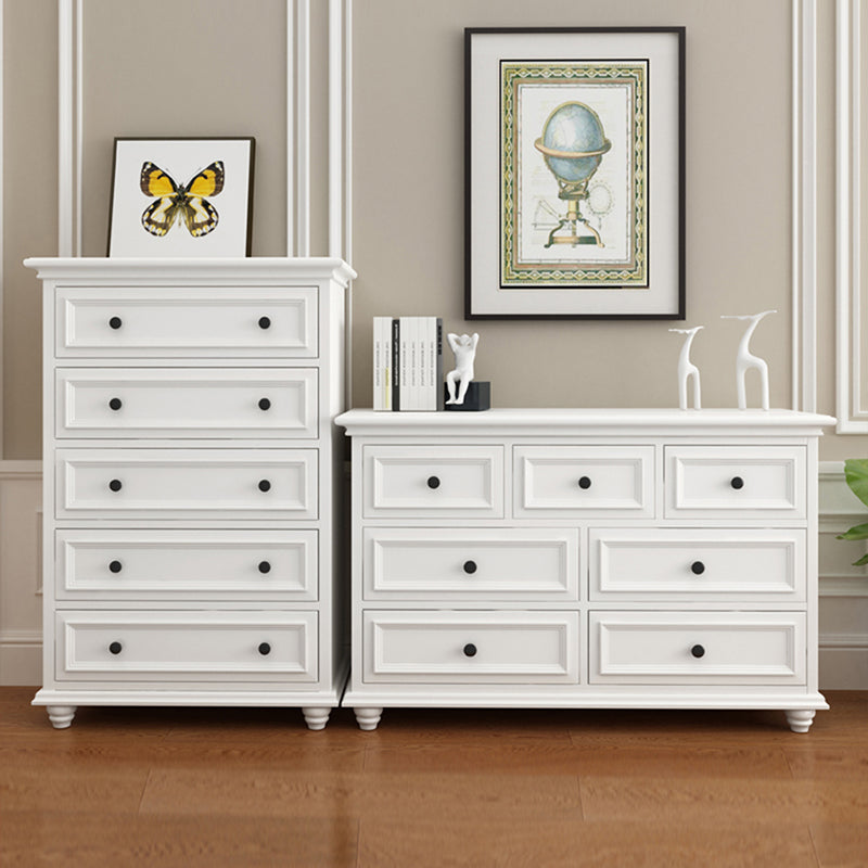 Contemporary Horizontal Double Dresser Birch Wood Storage Dresser for Room