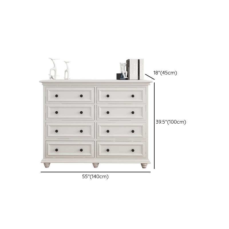 Contemporary Horizontal Double Dresser Birch Wood Storage Dresser for Room