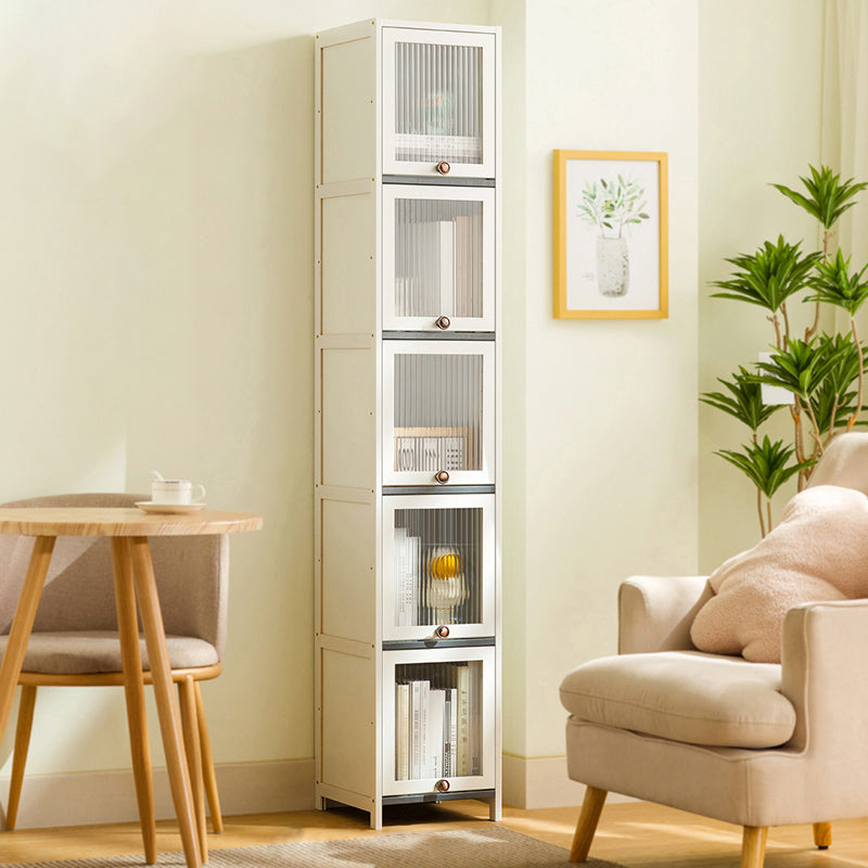 Contemporary White Wood Storage Cabinet Knobs Rectangle Storage Cabinet