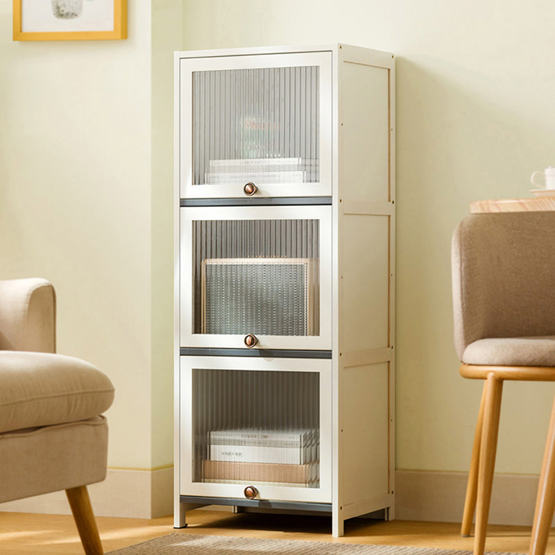 Contemporary White Wood Storage Cabinet Knobs Rectangle Storage Cabinet