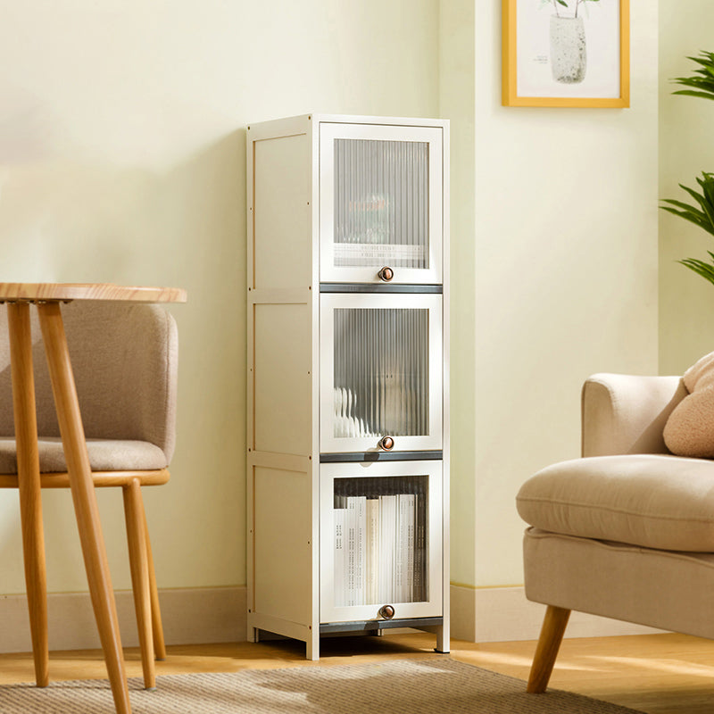 Contemporary White Wood Storage Cabinet Knobs Rectangle Storage Cabinet