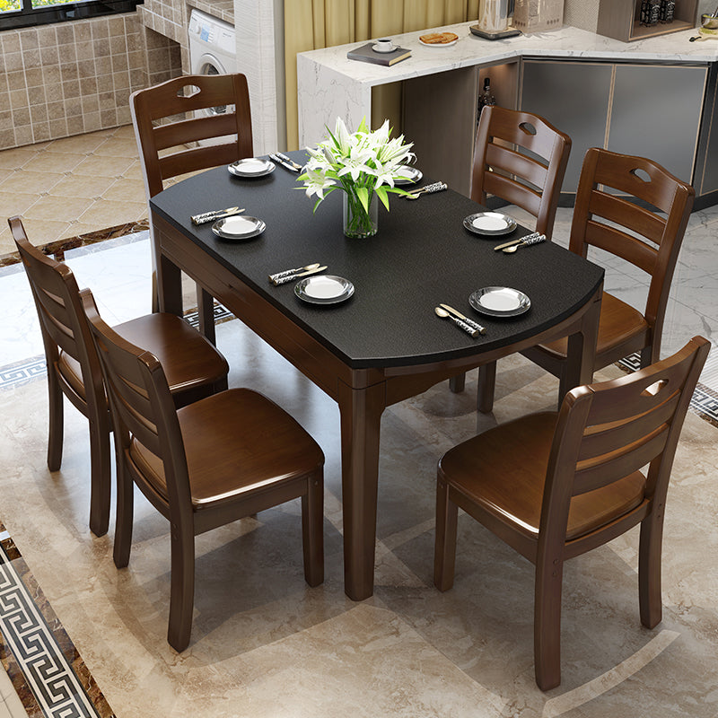 Contemporary Kitchen Dinner Table 4 Legs Extendable Dining Table