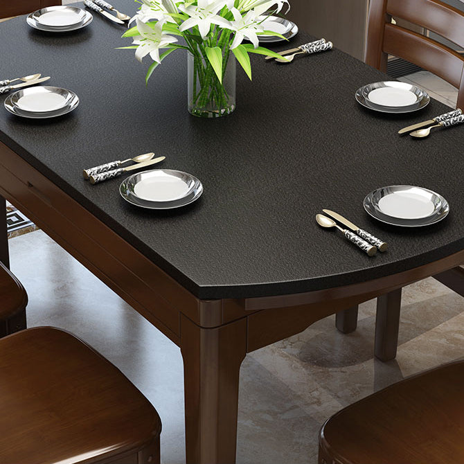 Contemporary Kitchen Dinner Table 4 Legs Extendable Dining Table