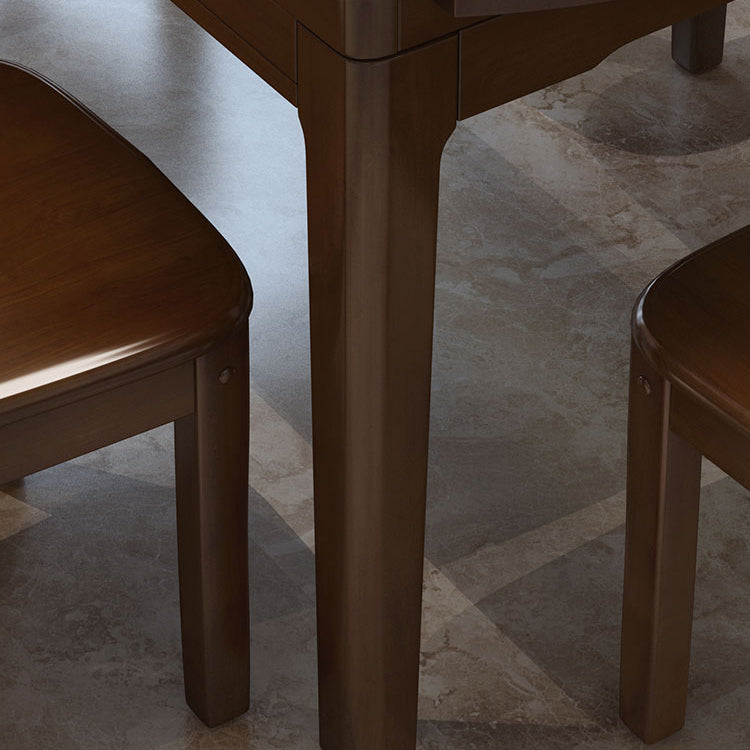 Contemporary Kitchen Dinner Table 4 Legs Extendable Dining Table