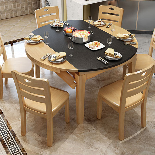 Contemporary Kitchen Dinner Table 4 Legs Extendable Dining Table