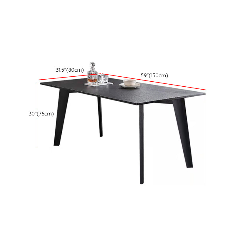 Black Dinette Table with 4 Legs Contemporary Dining Table for Home