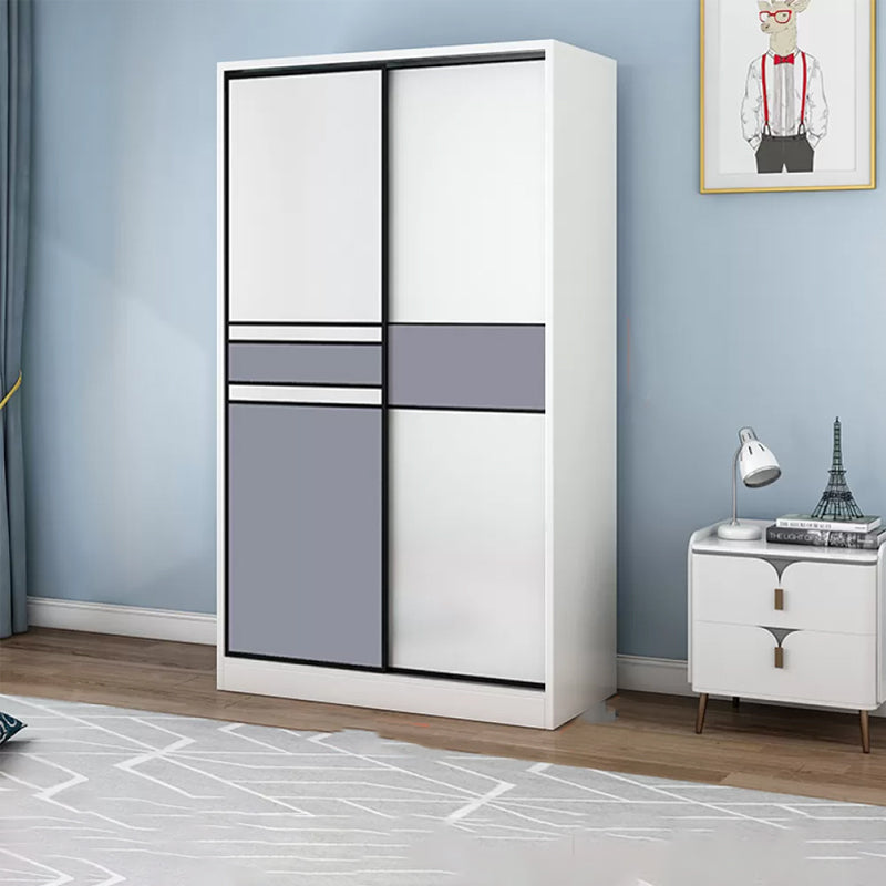 Freestanding Wood Frame Wardrobe Armoire Sliding Soft Close Doors Wardrobe