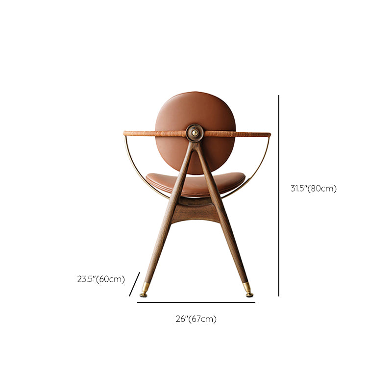 Contemporary Home Dining Chair Leather Upholstered Arm Chair