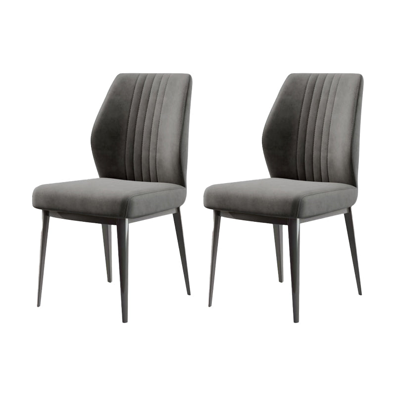 Faux Leather Dining Chairs Nordic Style Parsons Chair for Dining Room
