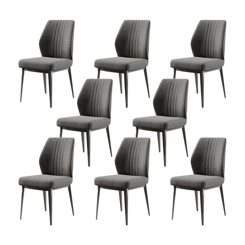 Faux Leather Dining Chairs Nordic Style Parsons Chair for Dining Room