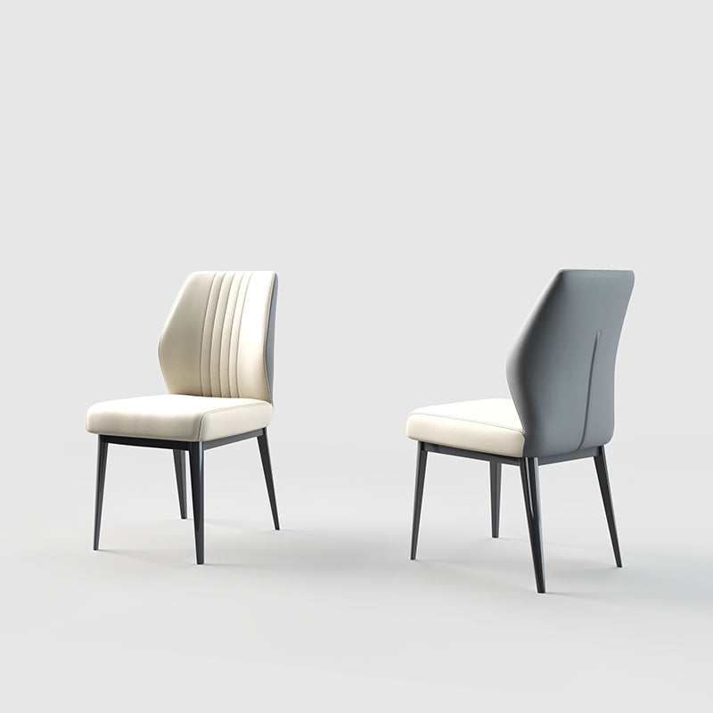 Faux Leather Dining Chairs Nordic Style Parsons Chair for Dining Room