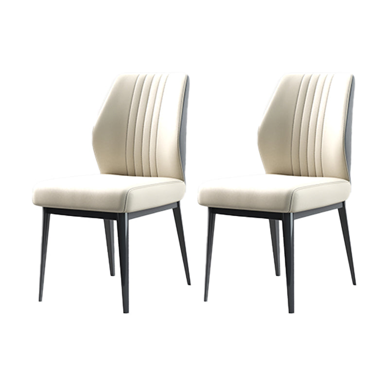 Faux Leather Dining Chairs Nordic Style Parsons Chair for Dining Room