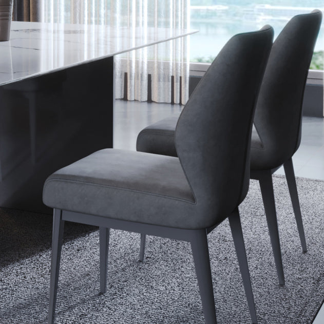Faux Leather Dining Chairs Nordic Style Parsons Chair for Dining Room