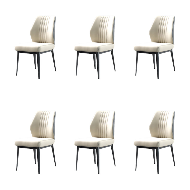 Faux Leather Dining Chairs Nordic Style Parsons Chair for Dining Room