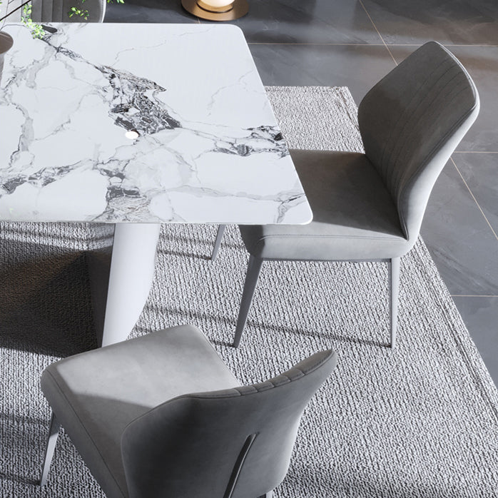 Faux Leather Dining Chairs Nordic Style Parsons Chair for Dining Room
