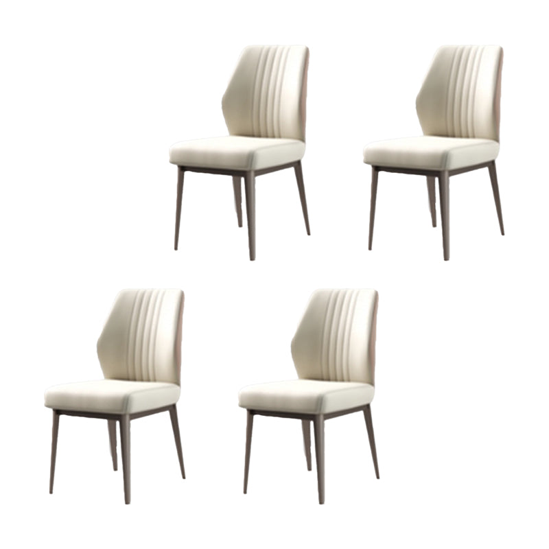Faux Leather Dining Chairs Nordic Style Parsons Chair for Dining Room