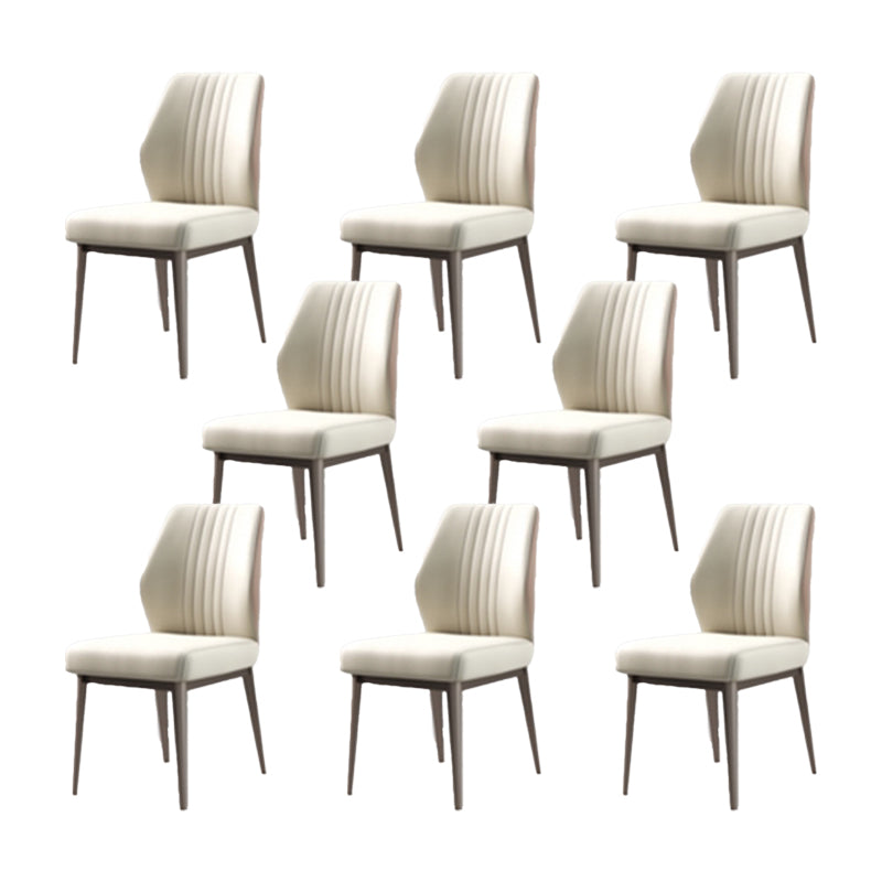 Faux Leather Dining Chairs Nordic Style Parsons Chair for Dining Room