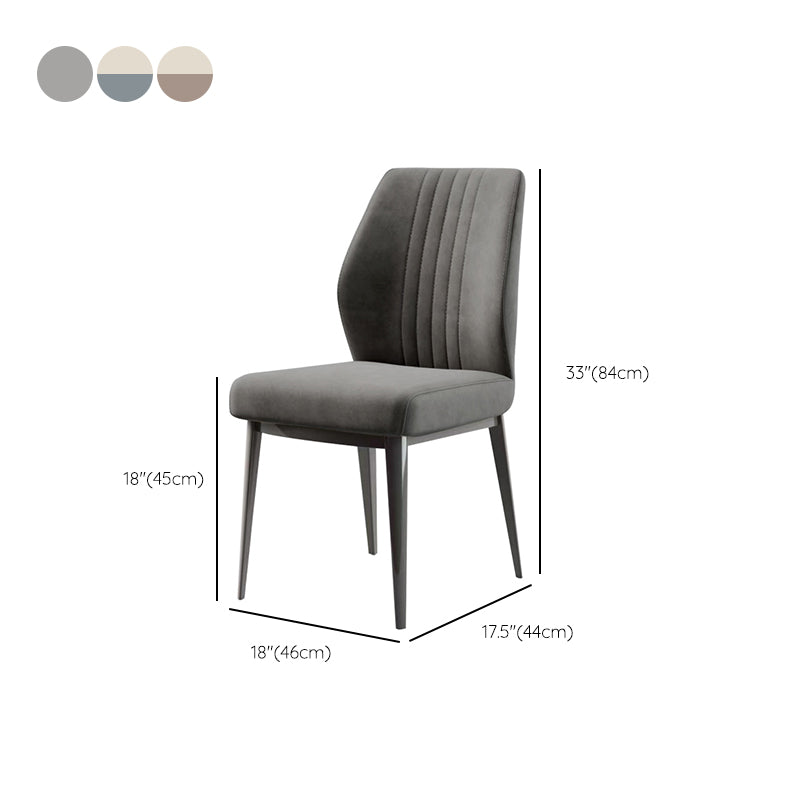 Faux Leather Dining Chairs Nordic Style Parsons Chair for Dining Room
