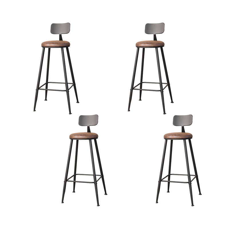 Contemporary Bar Stools Armless Dining Stools with Black Metal Base