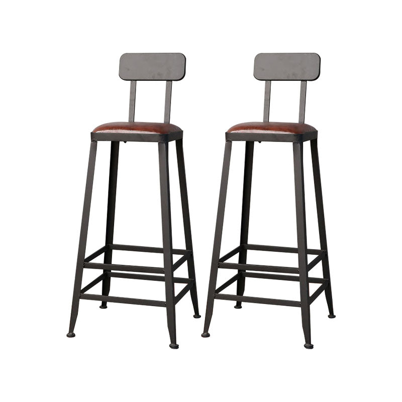 Contemporary Bar Stools Armless Dining Stools with Black Metal Base