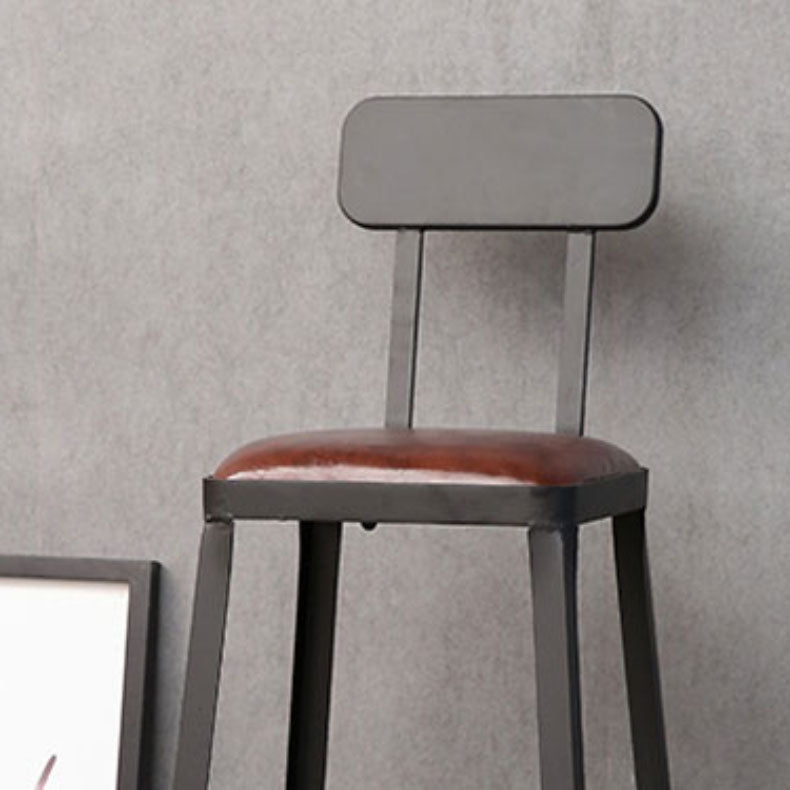 Contemporary Bar Stools Armless Dining Stools with Black Metal Base
