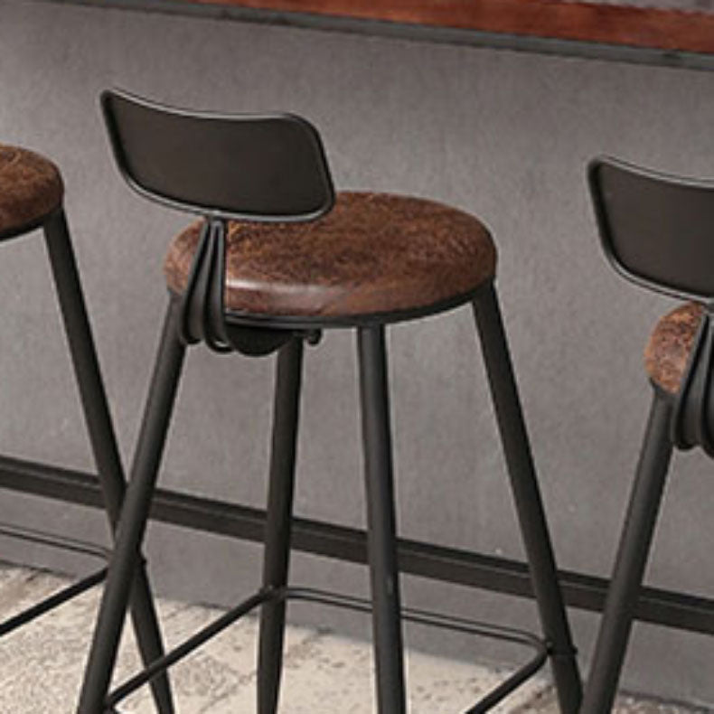 Contemporary Bar Stools Armless Dining Stools with Black Metal Base