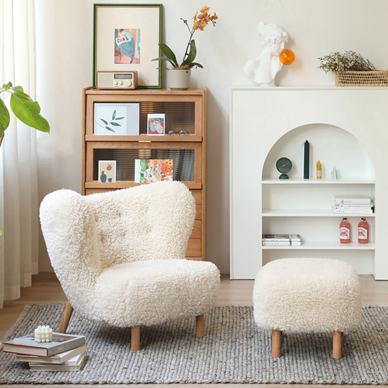 Basic Four Leg Lounge Chair Fixed Back Side Chair for Living Room