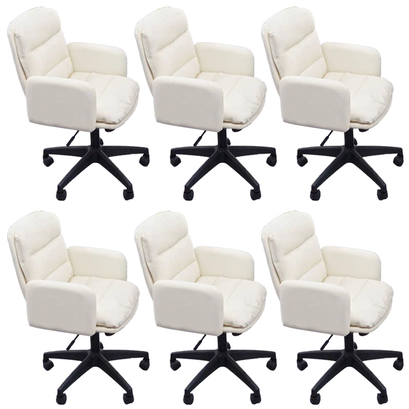 Modern Office Chair Armless Leather Adjustable Seat Height Swivel Chair with Wheels