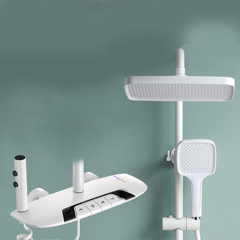 Modern Shower System Solid Color Dual Shower Head Shower Set with Slide Bar
