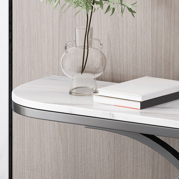 Glam Half Moon Console Table Iron Console Sofa Table for Hall