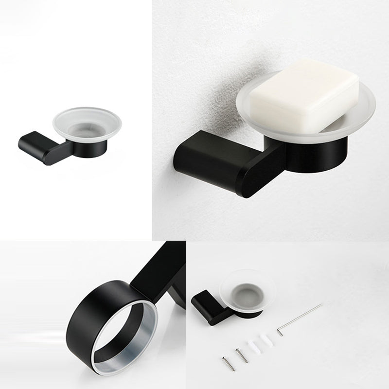 Contemporary Bathroom Accessory As Individual Or As a Set in Black Metal