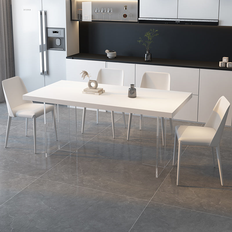Modern 1/4/5 Pieces Furniture Sintered Stone Dining Set in White