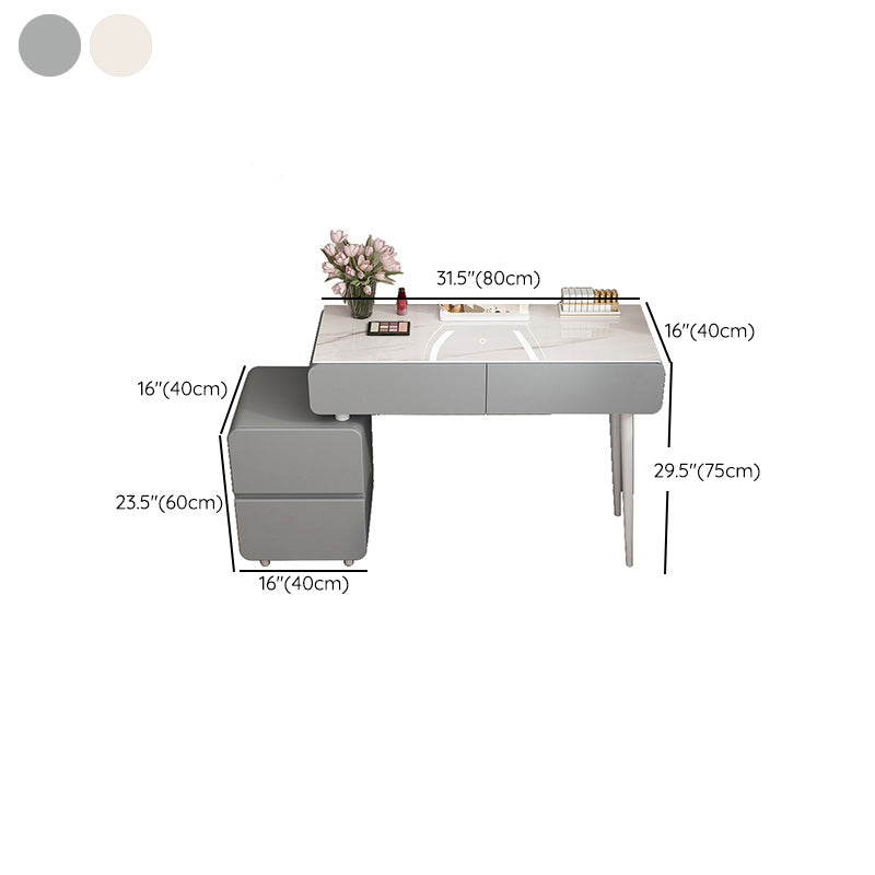 Contemporary Dressing Table Bedroom Wood Lighted Mirror Make-up Vanity