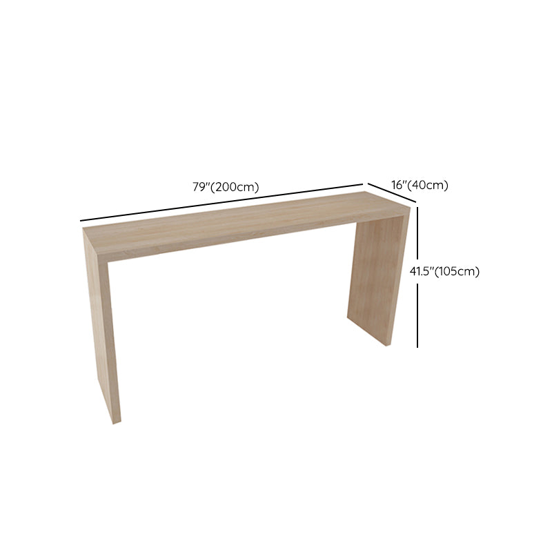 Modern Rectangle Bar Table Set 1/7 Pcs Solid Wood Bar Table and Backless Stools