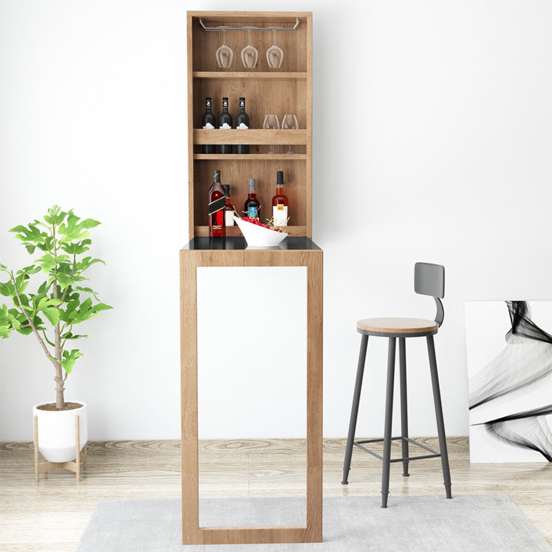 Folding Bar Pub Table Set 1/2/3 Pcs Modern Wood Bar Table and Mateal Frame Stools