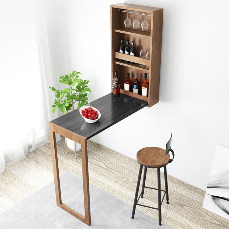 Folding Bar Pub Table Set 1/2/3 Pcs Modern Wood Bar Table and Mateal Frame Stools